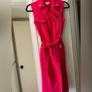 Elegant Hot Pink Sleeveless Dress